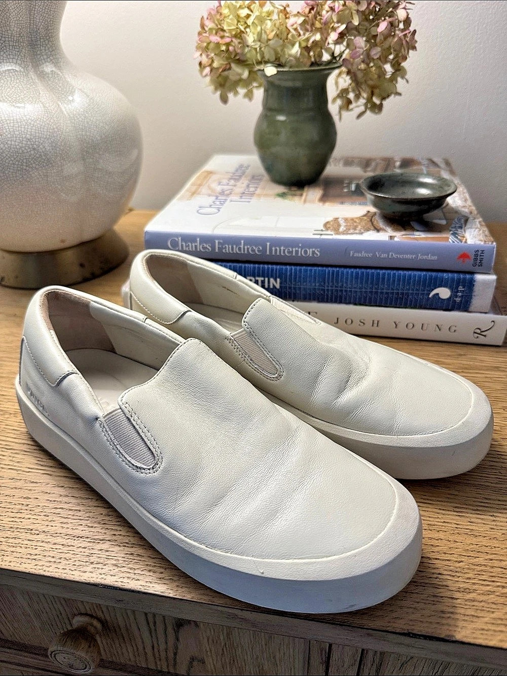 Vince Warren White Platform Slip-On Sneaker Sz 6